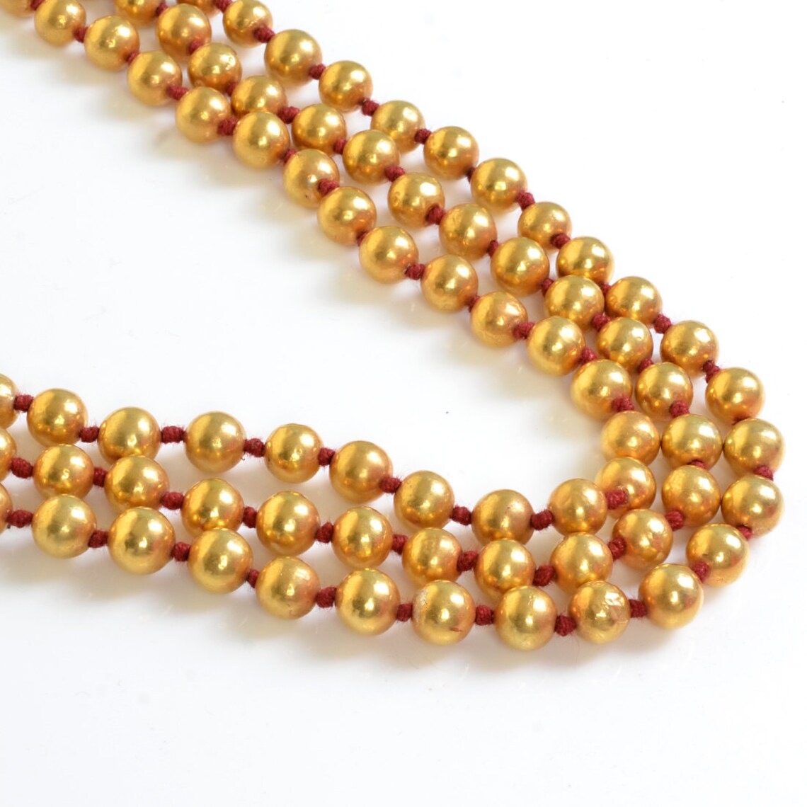 Pure Silver Gold Plated Dholki Necklace Silver Round Beads Necklace 3