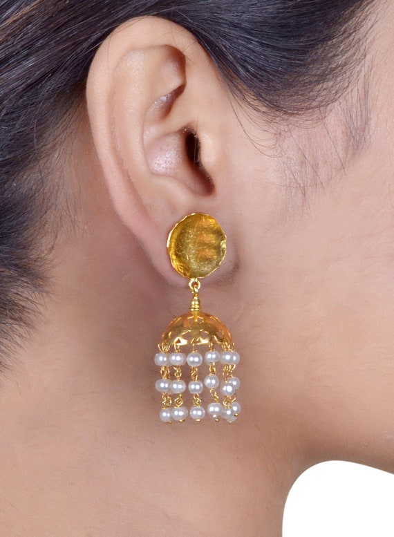 Matte Finish Peacock Design Pearl Jhumka - South India Jewels | Bridal gold  jewellery designs, Jhumka designs, Jewelry design earrings