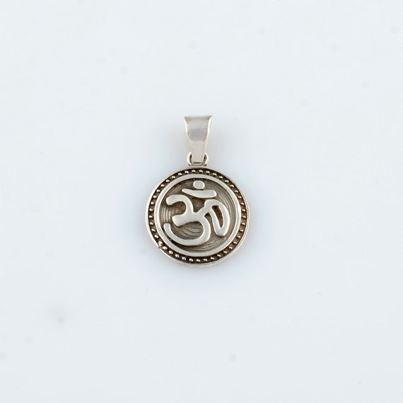 Oxidized Sterling Silver OM Pendant: Handmade Indian God Symbol - Etsy