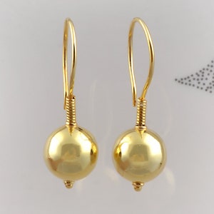Silver ball earrings, sterling silver earrings, gold ball drops, modern earrings, minimal, 8mm ball earring, Minimalist earrings, Everyday