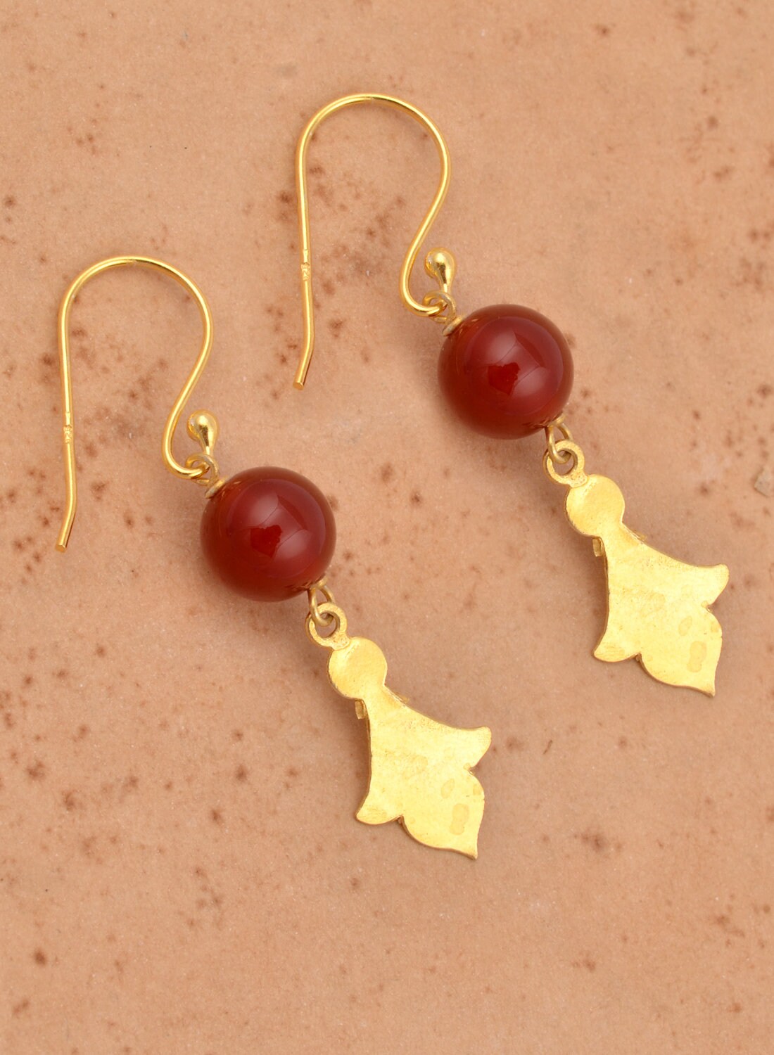 Red Onyx Earrings, Natural Red Onyx Earrings, Onyx Earrings, Red and