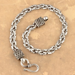 Bracelet gourmette en argent 925 : chaîne unisexe antique