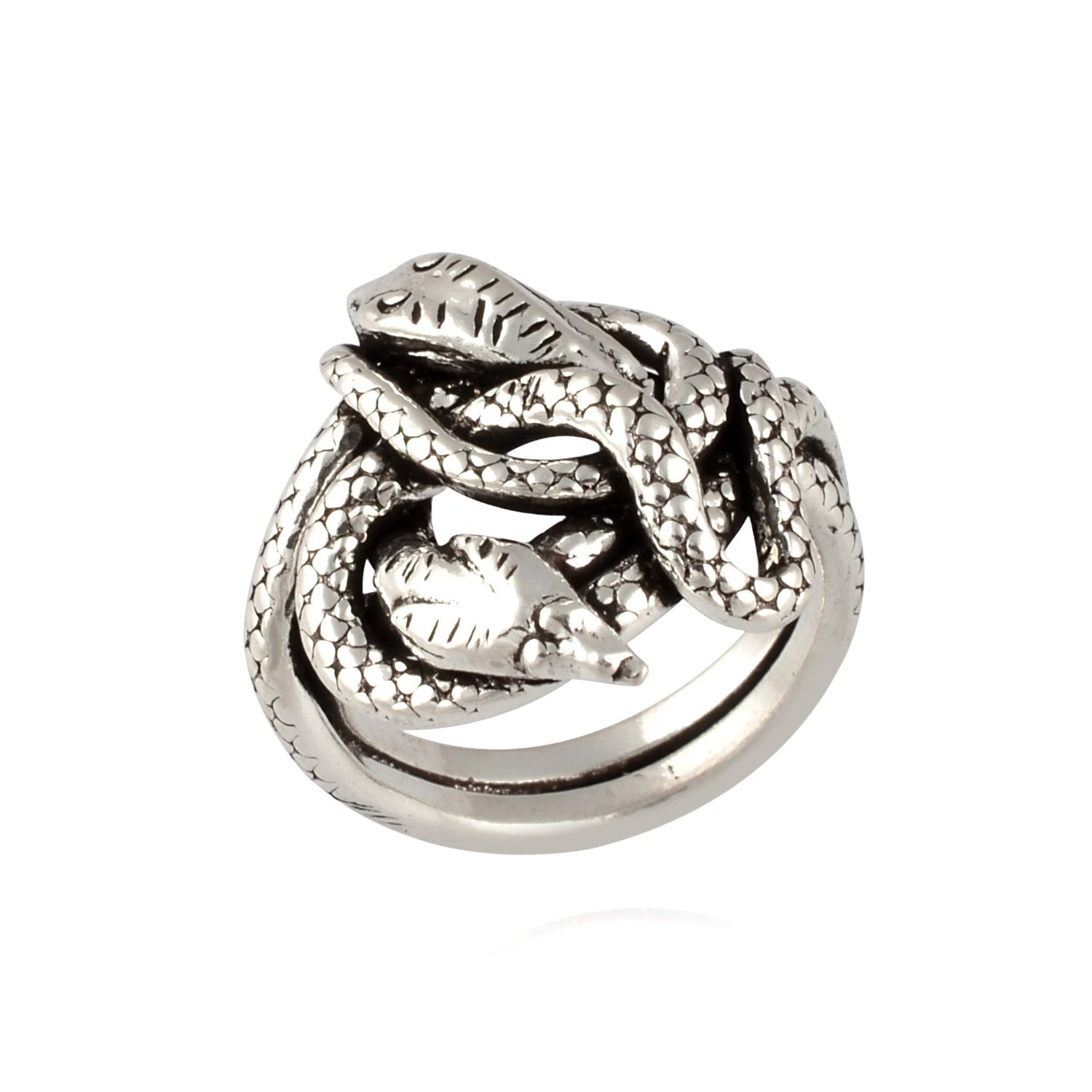 Silver Snake Ring: Adjustable Ouroboros Serpent Band - Etsy