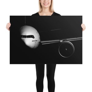 Boeing 777 aircraft Poster - B777 Print -  Passenger plane - Aviation and airplane gift for pilots and avgeeks