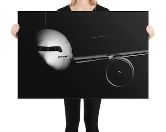 Boeing 777 aircraft Poster - B777 Print -  Passenger plane - Aviation and airplane gift for pilots and avgeeks