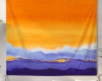 Abstract Sunset Landscape Tapestry Polyester Wall Hanging Large Art Print