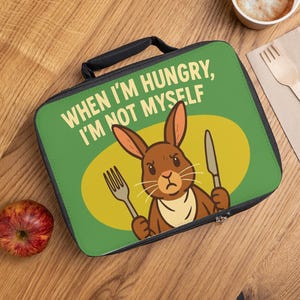 Whimsical Rabbit Lunch Bag - Funny Kids Insulated Bag, Ideal for School, Work, Picnics, Birthday Gifts, Everyday Use