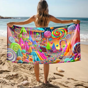 Colorful Candy Beach Towel – Quick Dry, Sand-Free Microfiber | Fun Summer Travel Towel