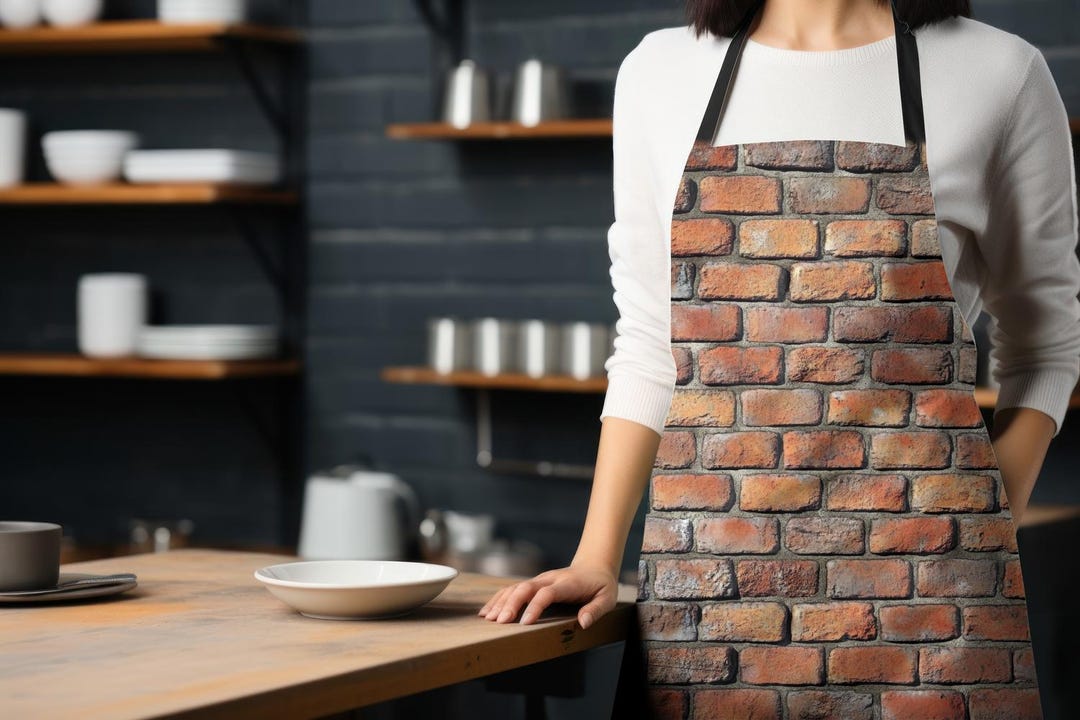 Rustic Brick Wall Apron - Unique Kitchen Apron With Realistic Brick ...