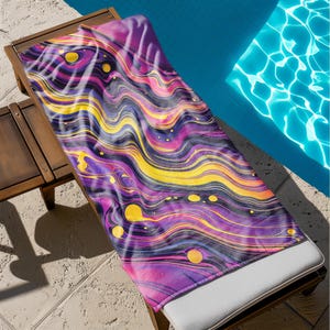 Microfiber Beach Towel – Quick-Dry, Sand-Free & Lightweight | Large Travel Towel with Vibrant Abstract Design