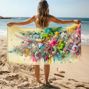 Colorful Swirl Microfiber Beach Towel – Sand-Free, Quick-Dry, Lightweight, Absorbent Towel for Beach, Pool, Travel, and Summer Style
