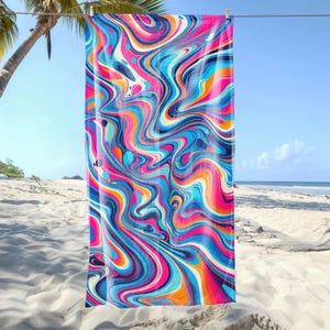 Microfiber Beach Towel – Quick-Dry, Sand-Free & Lightweight | Vibrant Large Travel Towel for Beach, Pool and Vacations