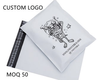50-500 Custom cream beige biodegradable Poly Mailers Bag, Custom Shipping Bag With One Color Logo, Custom Matte Postage Bag