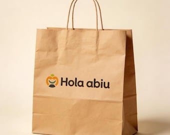 300 bolsas de papel ecológicas personalizadas para la compra y regalo.