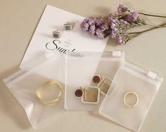 100 Custom Frosted Jewelry Bags, Personalized Logo Packaging
