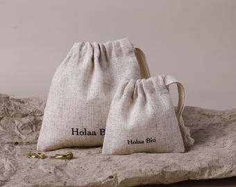 100 pièces - Sac à bijoux en coton personnalisé avec cordon de serrage, emballage de bijoux personnalisé de haute qualité, sac à bijoux personnalisé avec votre logo