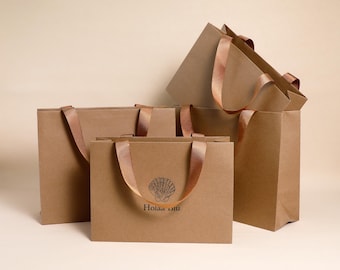 Custom Kraft paper bags, Eco-Friendly Shopping Bags for Weddings, Birthdays, Aromatherapy, Wigs