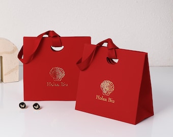 Custom Paper Gift Bag, Eco-Friendly Packaging, Logo Options