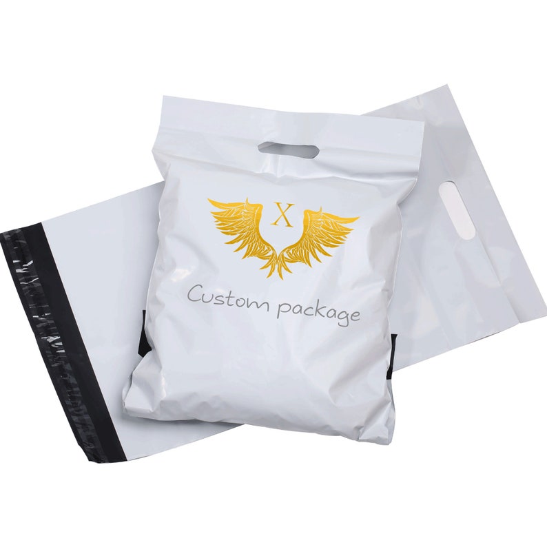 100 Custom poly mailers with handle custom handle shipping Etsy