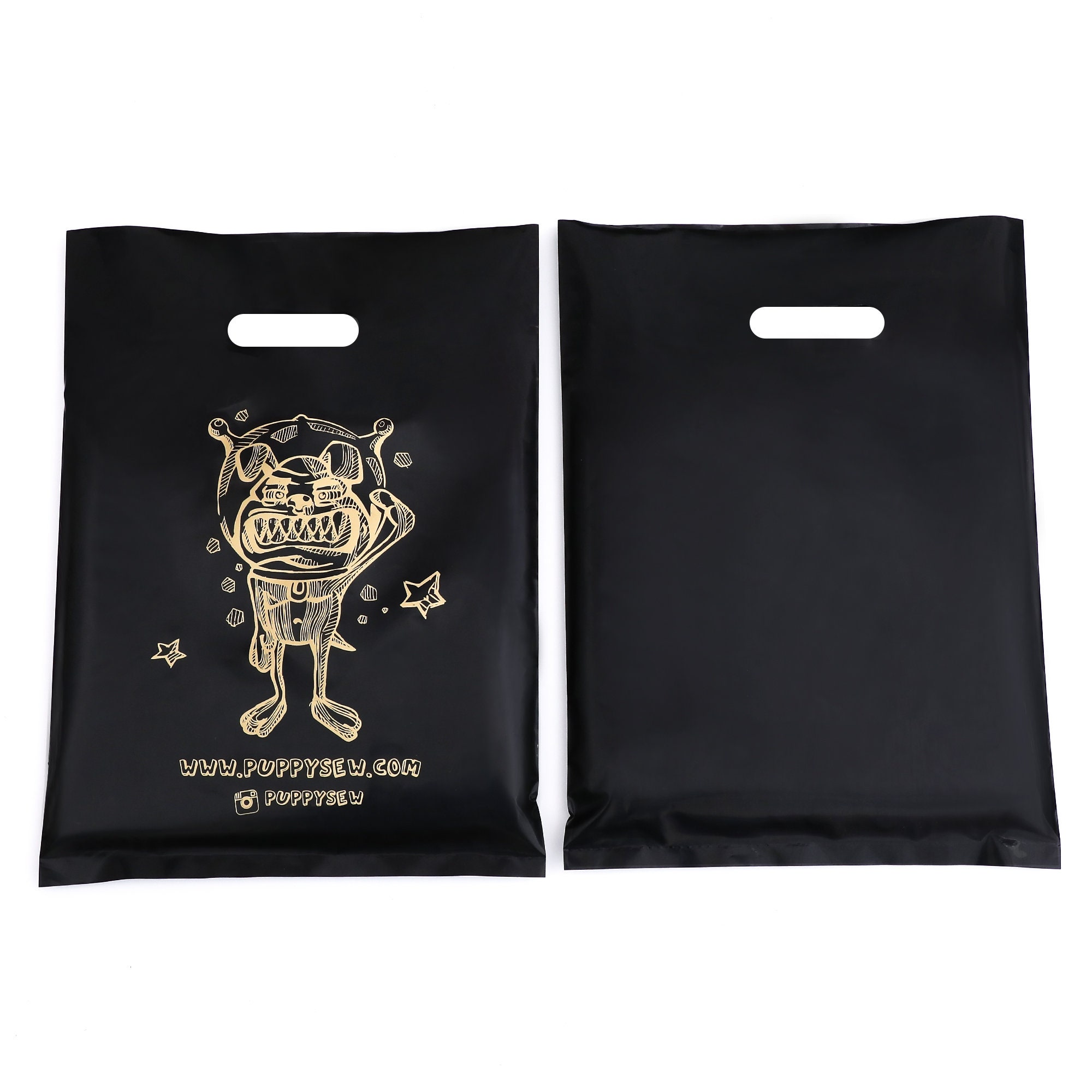 Custom Black Plastic Shopping Bagcustom Boutique Bag High Etsy