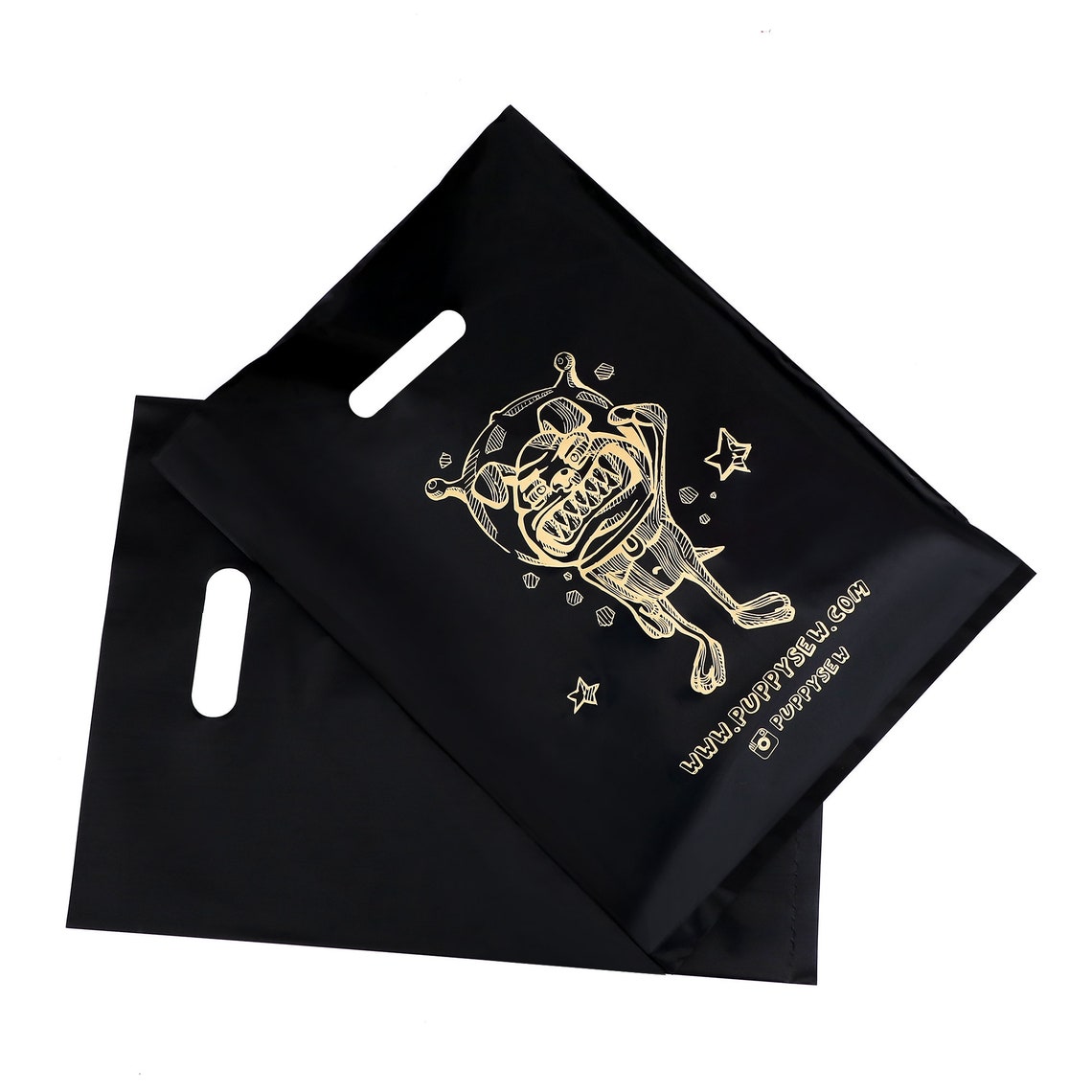 Custom Black Plastic Shopping Bagcustom Boutique Bag High Etsy