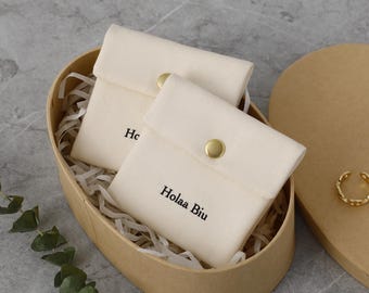Custom Cotton Jewelry Bag with Snap - Personalized Logo Packaging