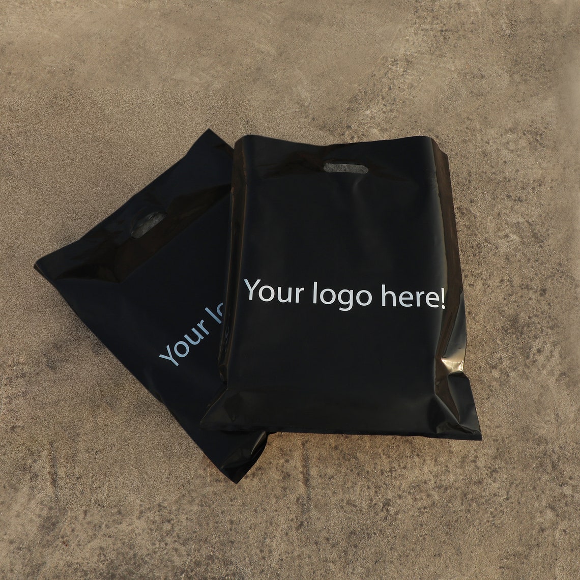 Custom Black Plastic Shopping Bagcustom Boutique Bag High Etsy