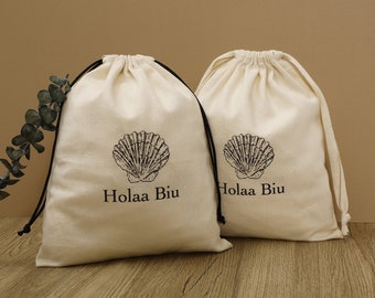 Customized High Quality Cotton Drawstring Pouch, Handbag Packaging Bag, Dust Bag