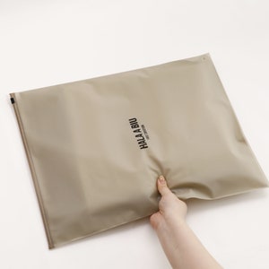 100-1000 CUSTOM Dark Beige Frosted Ziplock Bags,  high quality clothes plastic bag, custom zipper bag for poly mailer, Custom postage bag