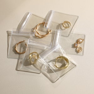 100 custom jewelry pouch, pvc transparent ziplock bag，customized high-quality jewelry packaging, custom jewelry bag with you logo