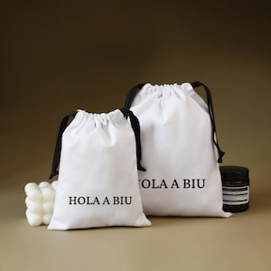 50-100pcs Custom Thick twill cotton pouch custom jewelry bag with Logo printed , Essential Oils, Fragrances packaging drawstring pouch