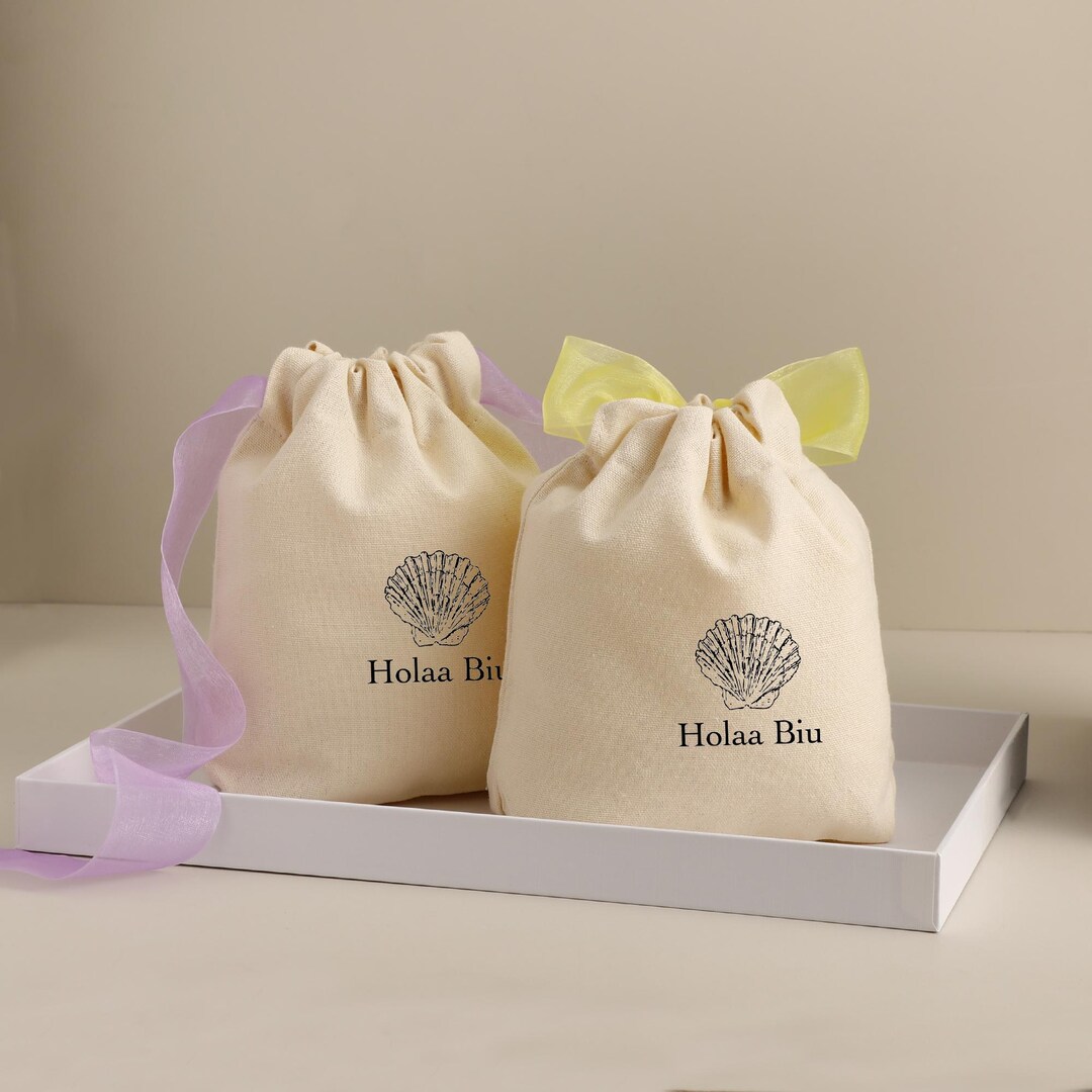 Personalized Cotton Drawstring Pouch , Organza Bags Jewelry , Perfume ...