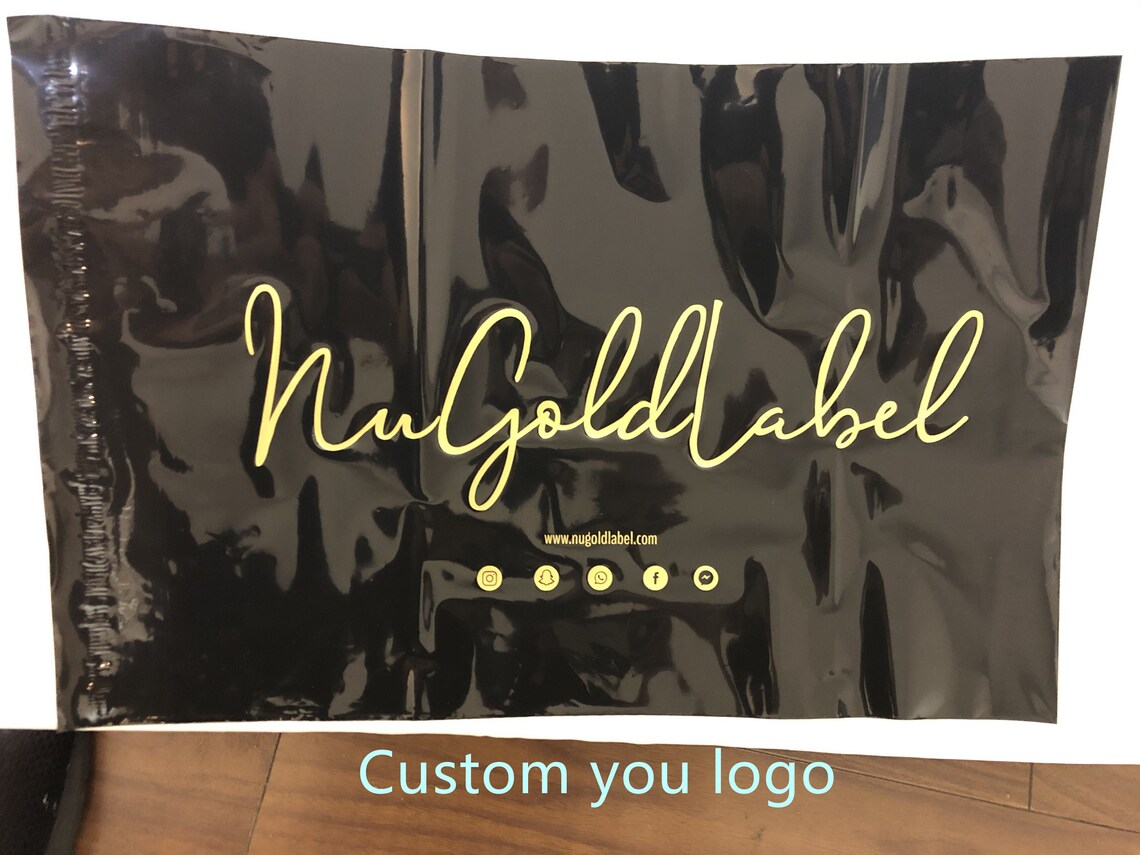 100 Custom black poly mailers bag custom shipping bag with Etsy