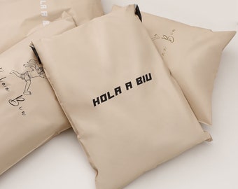 50-500 Custom cream beige biodegradable Poly Mailers Bag, Custom Shipping Bag, Custom Matte Postage Bag,clothes packaging