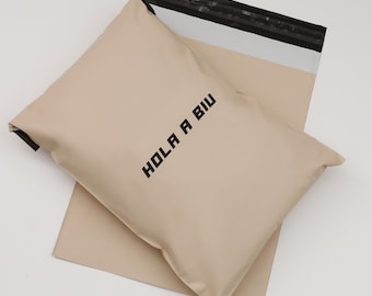 Custom Cream Beige Poly Mailers, Biodegradable Shipping Bag, One Color Logo
