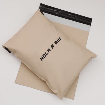 50-500 Custom cream beige biodegradable Poly Mailers Bag, Custom Shipping Bag With One Color Logo, Custom Matte Postage Bag