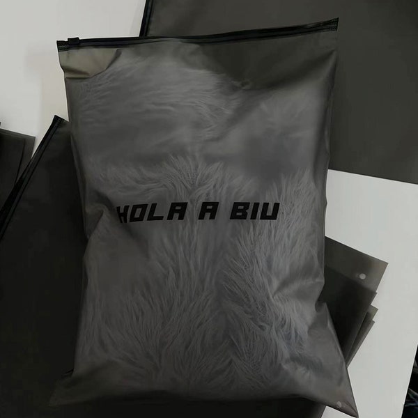 Custom high quality black matte zipper bag for packing clothes