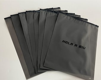 Custom high quality black matte bag for packing clothes