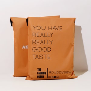 50-500 Custom Orange Poly Mailers Bag, Custom Shipping Bag With One Color Logo, Custom Matte Postage Bag
