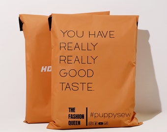 50-500 Custom Orange Poly Mailers Bag, Custom Shipping Bag With One Color Logo, Custom Matte Postage Bag