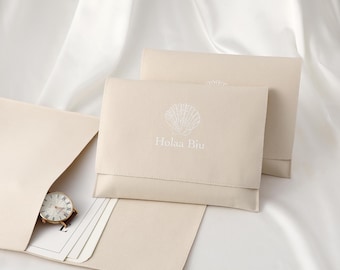 100pcs Custom Logo Microfiber Jewelry Pouch, Envelope Gift Bag