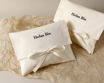 100pcs-Custom Printed Cotton Pouch: Jewelry Gift Bag, Dust Bag