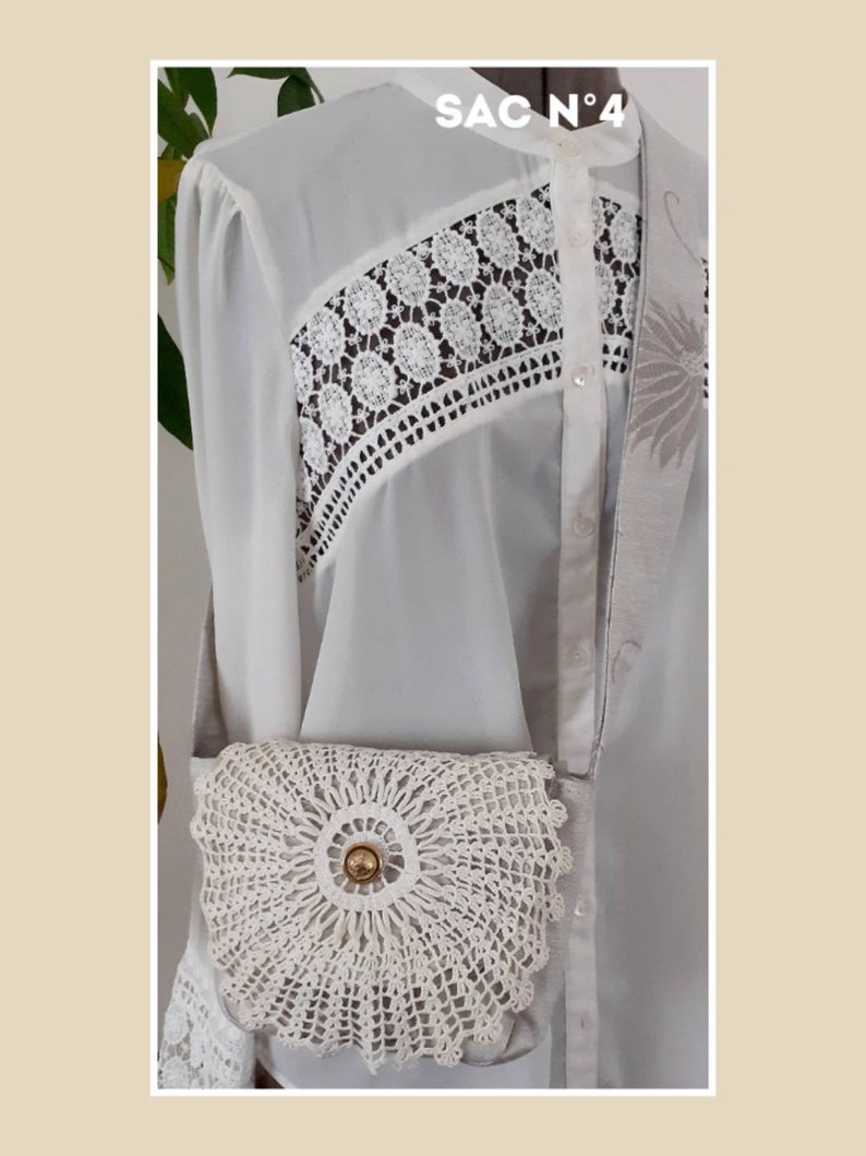 Handmade Vintage canvas style bags and original doilies