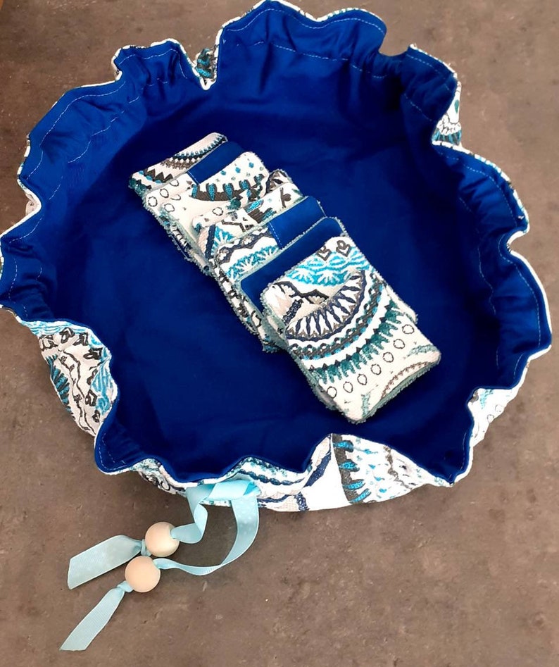 Large purse 45cm and its wipes in recycled textiles.