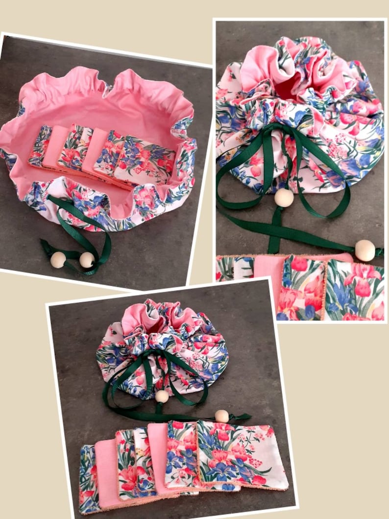 Large purse 45cm and its wipes in recycled textiles.