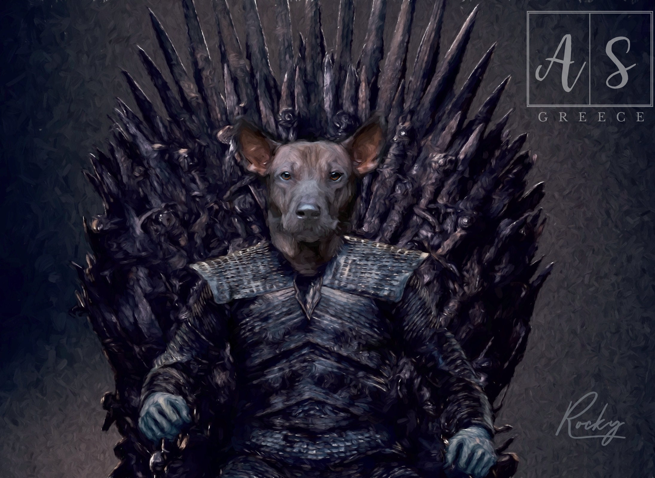 The Game of Thrones Pet Portrait From the Photo Pet Art Funny Etsy UK