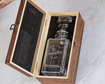 Personalized Whiskey Decanter Set: Engraved Glass Bar Decor