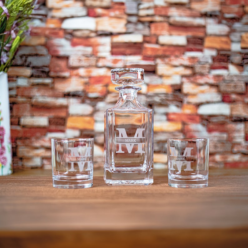 Personalized Whiskey Decanter Set The Perfect Gift For Him, Boyfriend Gift or Wedding Gift Fathers Day image 3