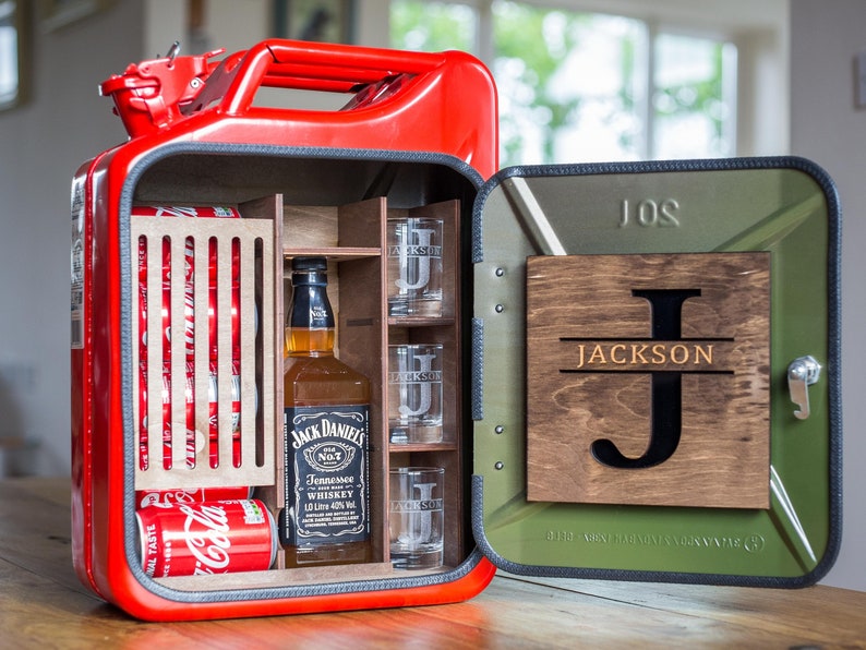 Jerry Can Mini Bar, Unique Gifts For Guys, Personalized Whiskey Gift image 3