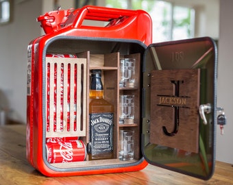 Bar Jerry Can , Coffret cadeau whisky , Cadeau pour lui , Cadeau de Noël , Mini bar Jerry Can